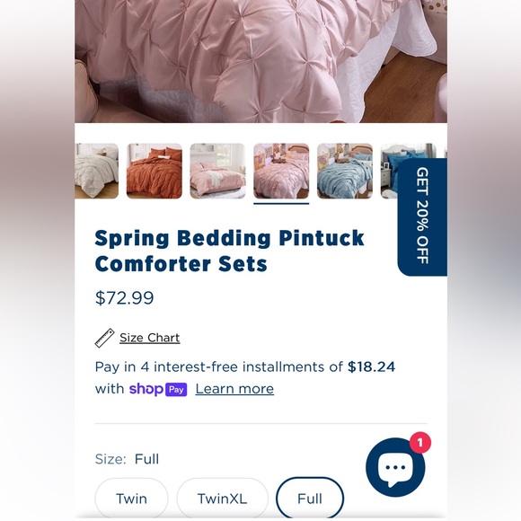 Spring Bedding Pintuck Comforter Set 7 pueces brand new - Picture 1 of 13